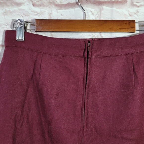 Modcloth Burgundy Red Wool Pocketed Mini Skirt - Picture 9 of 12
